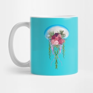 Sweet jellyfish. Marine print. Mug